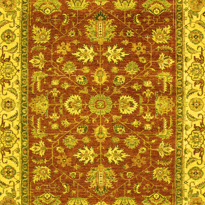Machine Washable Oriental Yellow Traditional Rug, wshabs2390yw