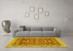 Machine Washable Oriental Yellow Traditional Rug in a Living Room, wshabs2390yw