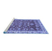 Sideview of Machine Washable Oriental Blue Traditional Rug, wshabs2390blu