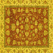 Square Oriental Yellow Traditional Rug, abs2390yw