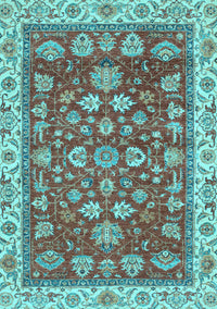 Oriental Light Blue Traditional Rug, abs2390lblu