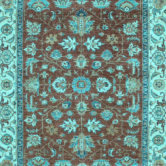 Machine Washable Oriental Light Blue Traditional Rug, wshabs2390lblu