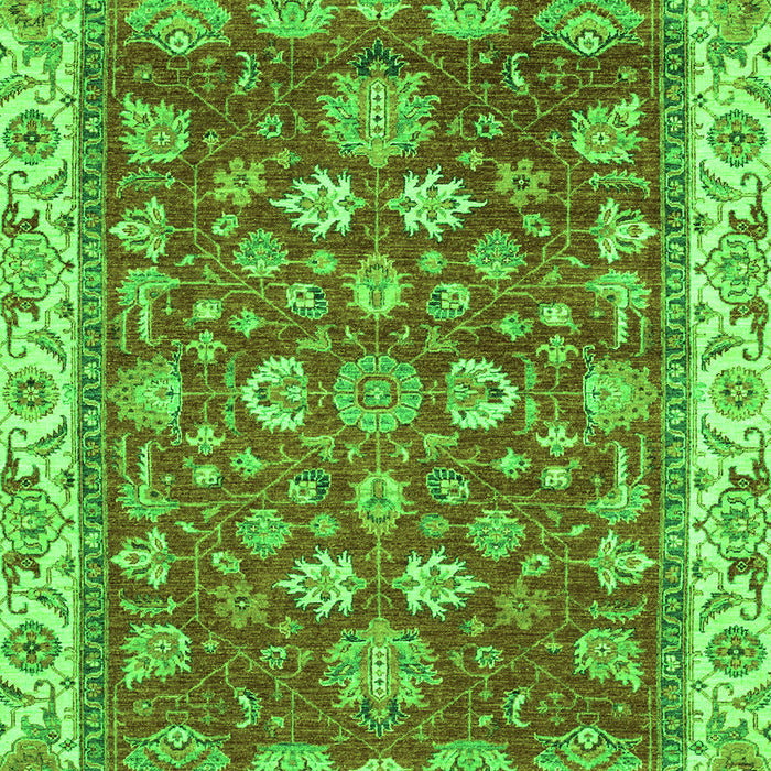 Machine Washable Oriental Green Traditional Area Rugs, wshabs2390grn