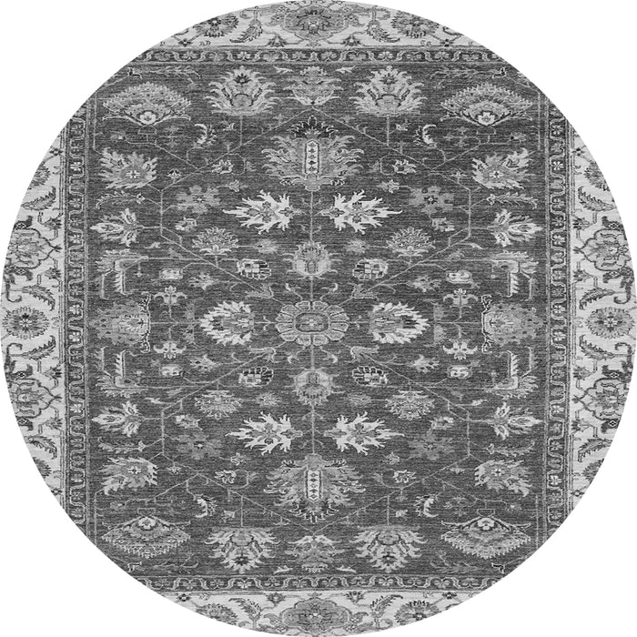 Round Oriental Gray Traditional Rug, abs2390gry