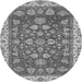 Round Oriental Gray Traditional Rug, abs2390gry