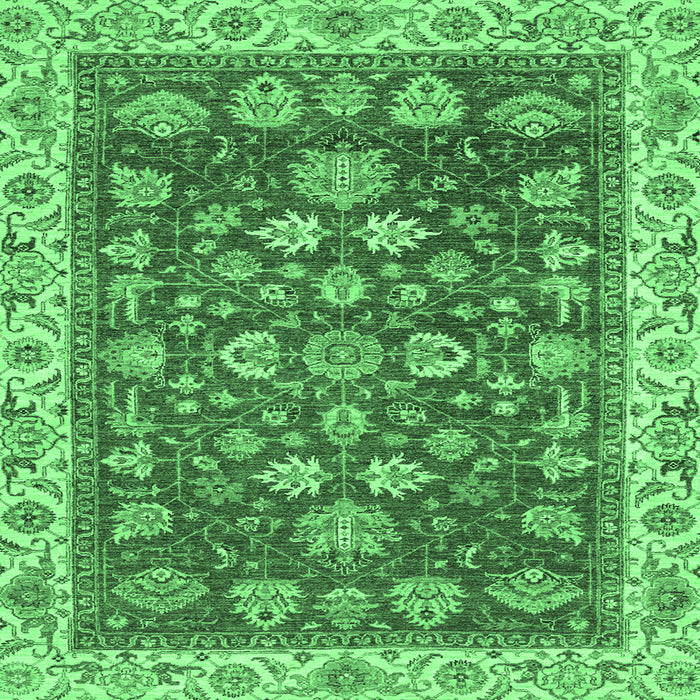 Square Oriental Emerald Green Traditional Rug, abs2390emgrn