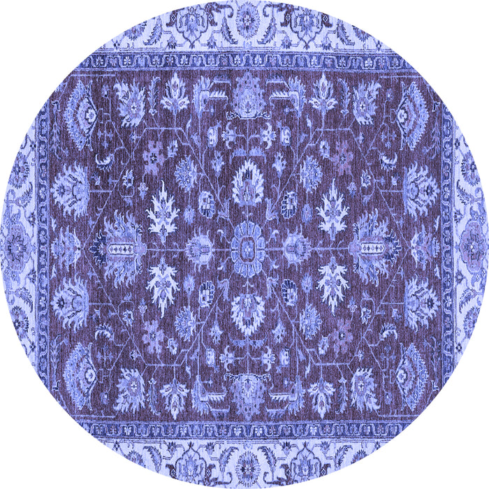 Round Oriental Blue Traditional Rug, abs2390blu