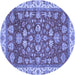 Round Oriental Blue Traditional Rug, abs2390blu