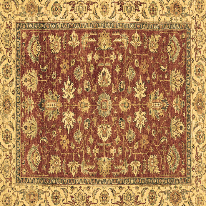 Square Machine Washable Oriental Brown Traditional Rug, wshabs2390brn