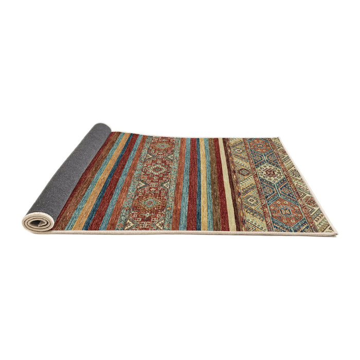 Sideview of Abstract Brown Red Modern Rug, abs2391