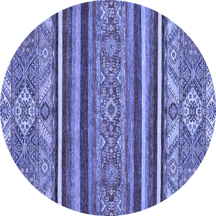 Round Abstract Blue Modern Rug, abs2391blu