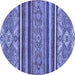 Round Abstract Blue Modern Rug, abs2391blu