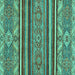 Square Abstract Turquoise Modern Rug, abs2391turq