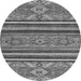 Round Abstract Gray Modern Rug, abs2391gry