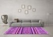 Machine Washable Abstract Purple Modern Area Rugs in a Living Room, wshabs2391pur