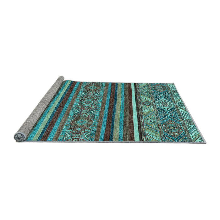 Sideview of Machine Washable Abstract Light Blue Modern Rug, wshabs2391lblu