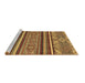 Sideview of Machine Washable Abstract Brown Modern Rug, wshabs2391brn