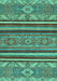 Machine Washable Abstract Turquoise Modern Area Rugs, wshabs2391turq