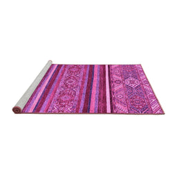 Sideview of Machine Washable Abstract Pink Modern Rug, wshabs2391pnk
