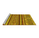 Sideview of Machine Washable Abstract Yellow Modern Rug, wshabs2391yw