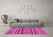 Machine Washable Abstract Pink Modern Rug in a Living Room, wshabs2391pnk