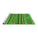 Sideview of Machine Washable Abstract Green Modern Area Rugs, wshabs2391grn