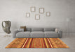 Machine Washable Abstract Orange Modern Area Rugs in a Living Room, wshabs2391org