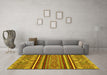 Machine Washable Abstract Yellow Modern Rug in a Living Room, wshabs2391yw