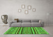 Machine Washable Abstract Green Modern Area Rugs in a Living Room,, wshabs2391grn