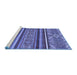 Sideview of Machine Washable Abstract Blue Modern Rug, wshabs2391blu