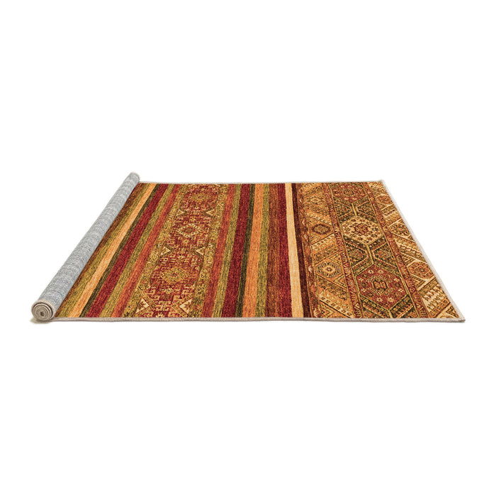 Sideview of Machine Washable Abstract Orange Modern Area Rugs, wshabs2391org