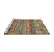 Sideview of Machine Washable Abstract Camel Brown Rug, wshabs2392