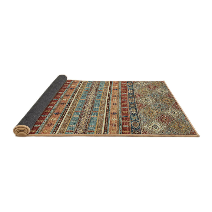 Sideview of Abstract Camel Brown Modern Rug, abs2392