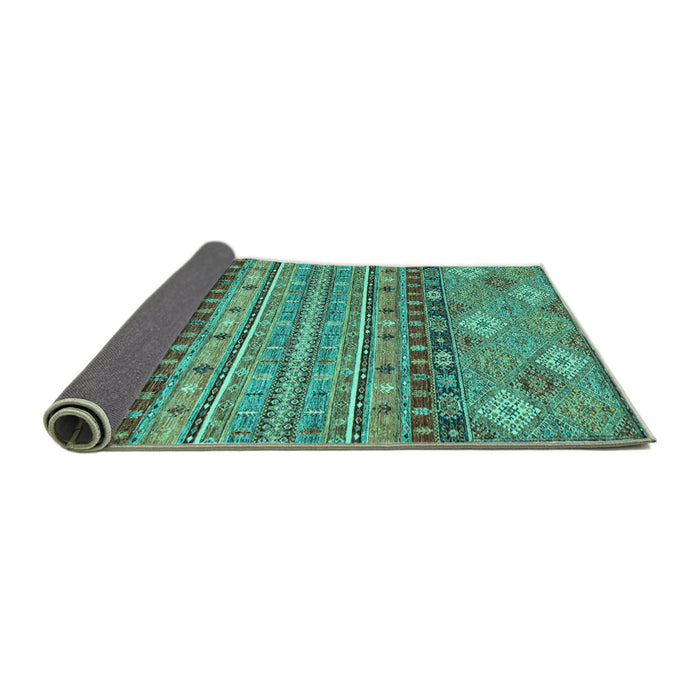 Sideview of Abstract Turquoise Modern Rug, abs2392turq