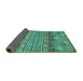 Sideview of Abstract Turquoise Modern Rug, abs2392turq