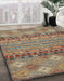 Machine Washable Abstract Camel Brown Rug in a Family Room, wshabs2392