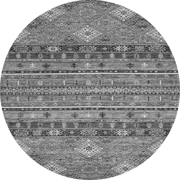 Round Abstract Gray Modern Rug, abs2392gry