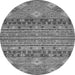 Round Abstract Gray Modern Rug, abs2392gry