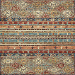Square Machine Washable Abstract Camel Brown Rug, wshabs2392