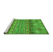 Sideview of Machine Washable Abstract Green Modern Area Rugs, wshabs2392grn