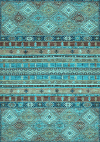 Abstract Light Blue Modern Rug, abs2392lblu