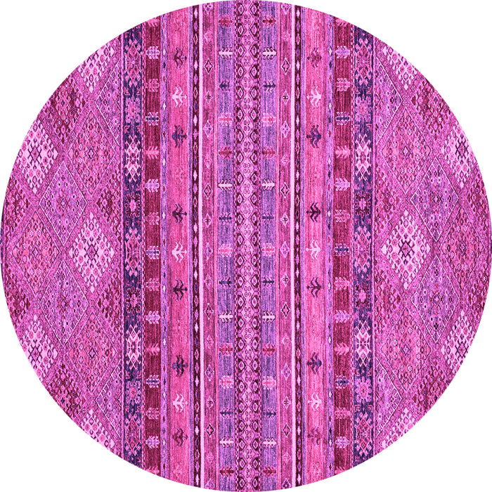 Round Machine Washable Abstract Pink Modern Rug, wshabs2392pnk