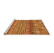 Sideview of Machine Washable Abstract Orange Modern Area Rugs, wshabs2392org