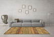 Machine Washable Abstract Brown Modern Rug in a Living Room,, wshabs2392brn