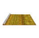 Sideview of Machine Washable Abstract Yellow Modern Rug, wshabs2392yw