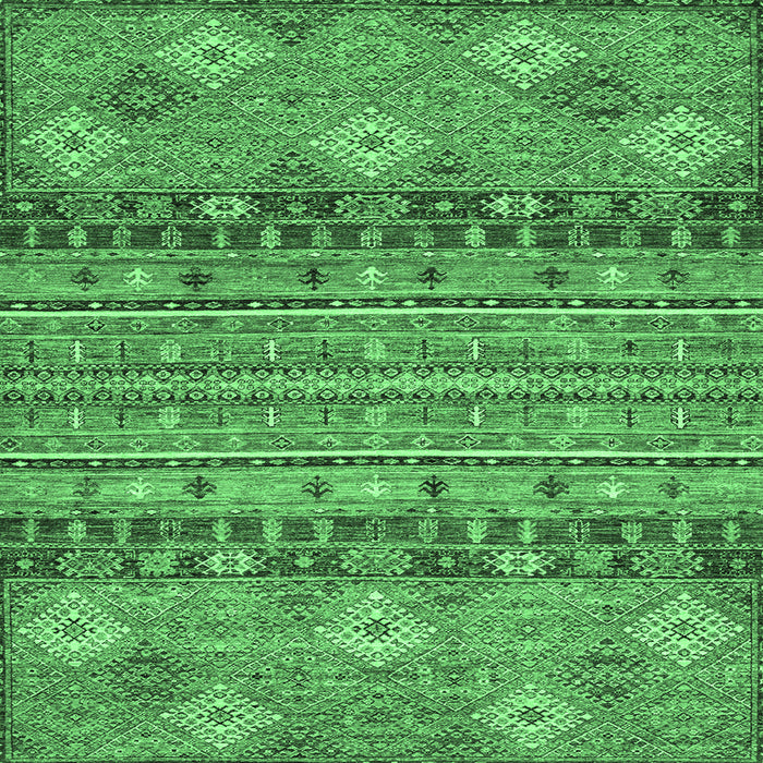 Square Abstract Emerald Green Modern Rug, abs2392emgrn
