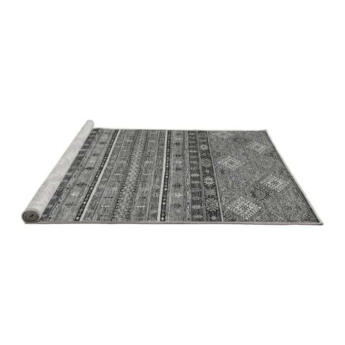 Sideview of Machine Washable Abstract Gray Modern Rug, wshabs2392gry