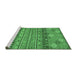 Sideview of Machine Washable Abstract Emerald Green Modern Area Rugs, wshabs2392emgrn