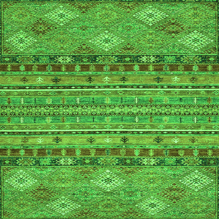 Square Machine Washable Abstract Green Modern Area Rugs, wshabs2392grn