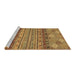 Sideview of Machine Washable Abstract Brown Modern Rug, wshabs2392brn